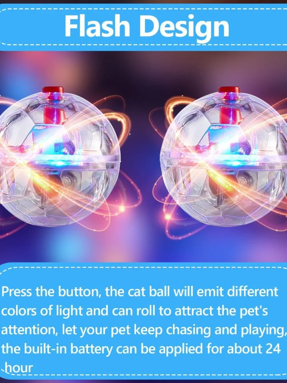 Frienda 4 Pieces Ghost Hunting Cat Ball Motion Light up Cat Balls LED Motion Act